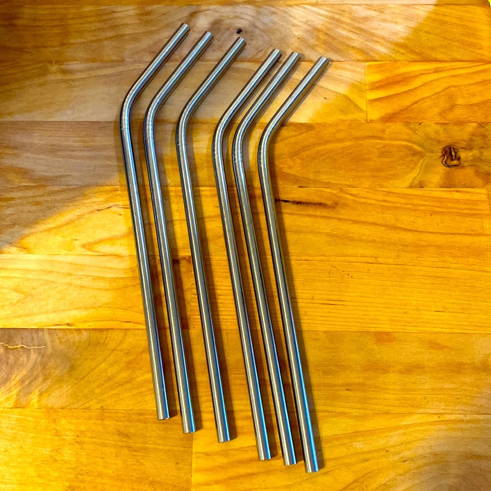 Stainless steel straw reusable set of 6